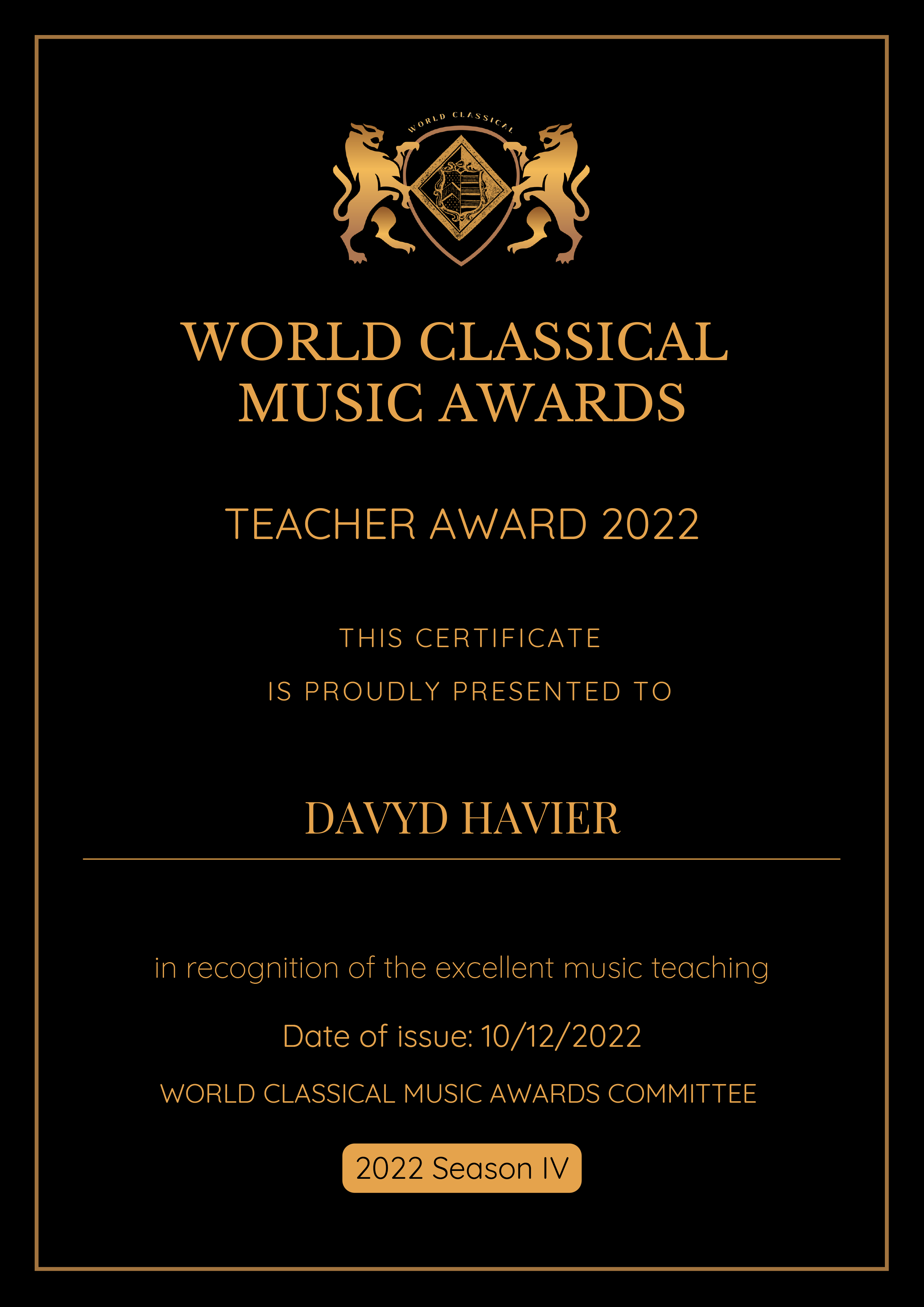 DAVYD HAVIER AWARD 3